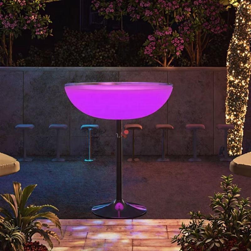 Outdoor Furniture Shop - 휴대용 LED 조명 바 테이블 의자,