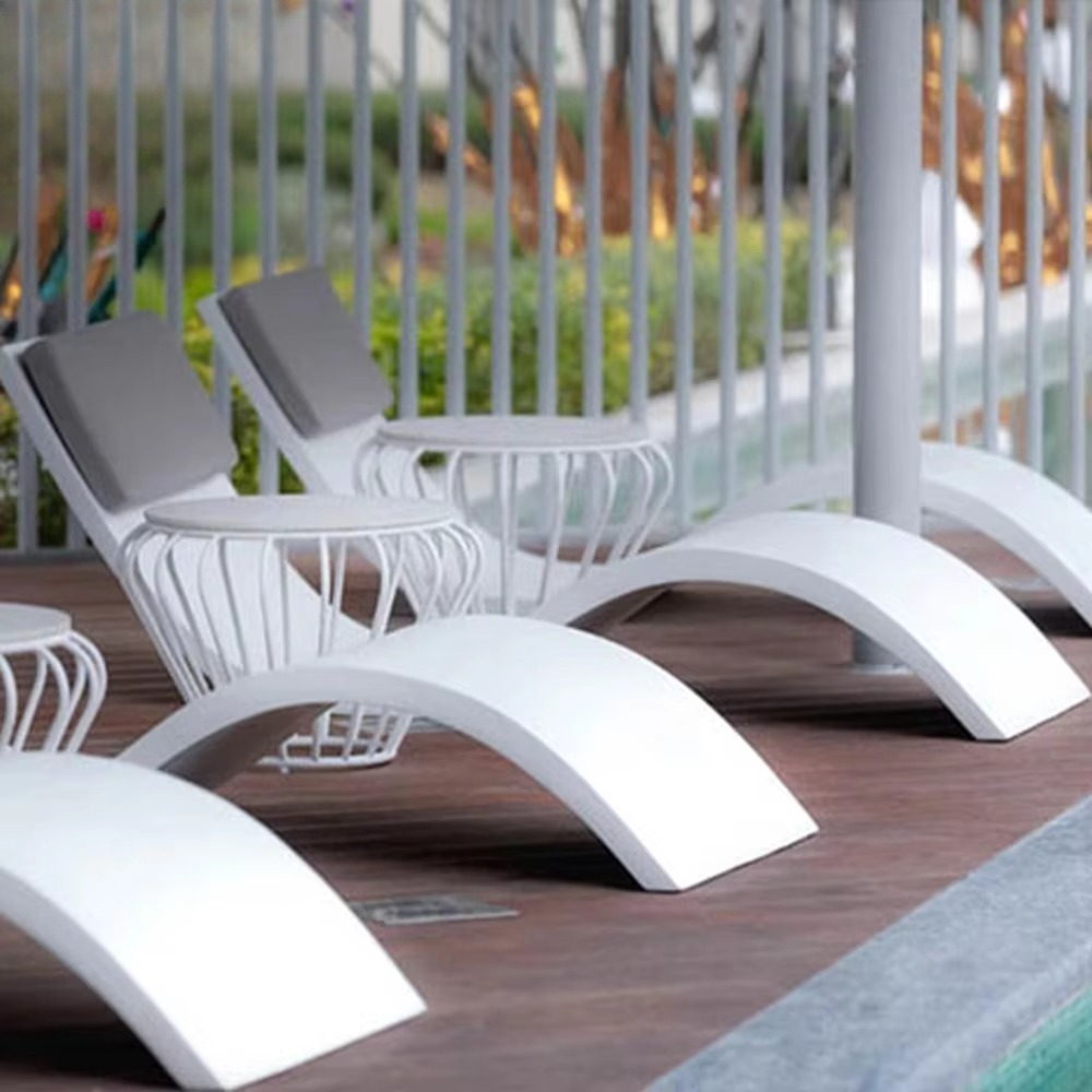 Outdoor Furniture Cheap - 야외용 플라스틱 싱글 선베드 정원 가구