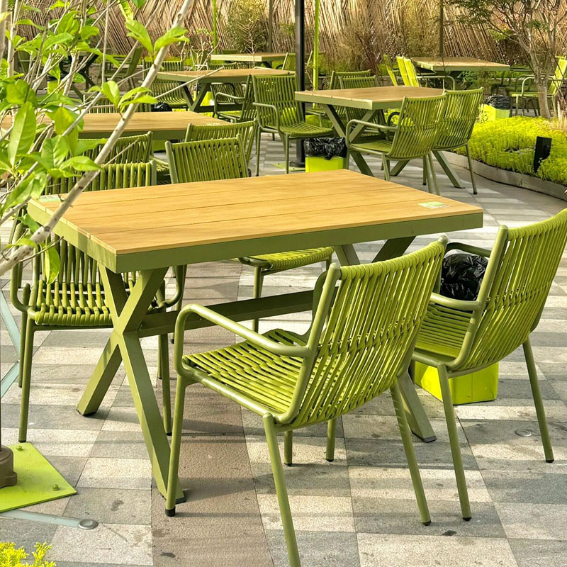 Outdoor Furniture Green - 야외 파티오 정원 가구 세트 라탄