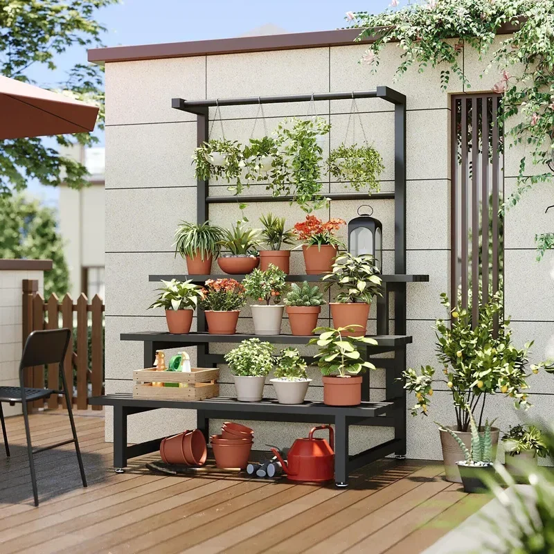 범용 야외 금속 사각 식물 선반, 계단식 디스플레이,  - Outdoor Furniture Luxury 리뷰 및 가격