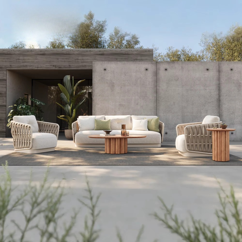 정원용 컴포트 소파 메탈 세트 고급 브레이드 로프 디자 - Outdoor Furniture Green 리뷰 및 가격