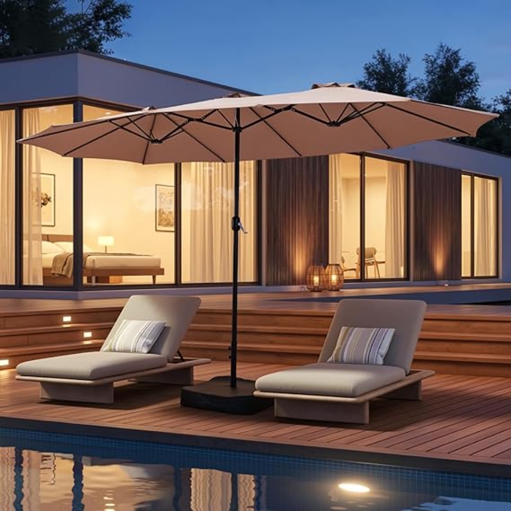 15피트 파티오 우산(받침대 포함), 야외용 양면 사각 - Outdoor Furniture Cheap 리뷰 및 가격