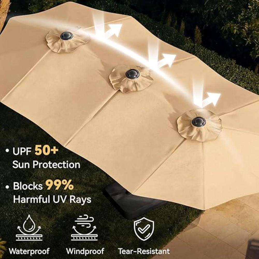 15피트 파티오 우산(받침대 포함), 야외용 양면 사각 - Outdoor Furniture Cheap 리뷰 및 가격