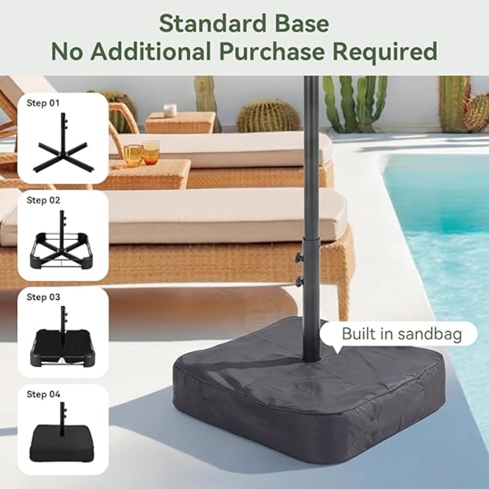 15피트 파티오 우산(받침대 포함), 야외용 양면 사각 - Outdoor Furniture Cheap 리뷰 및 가격
