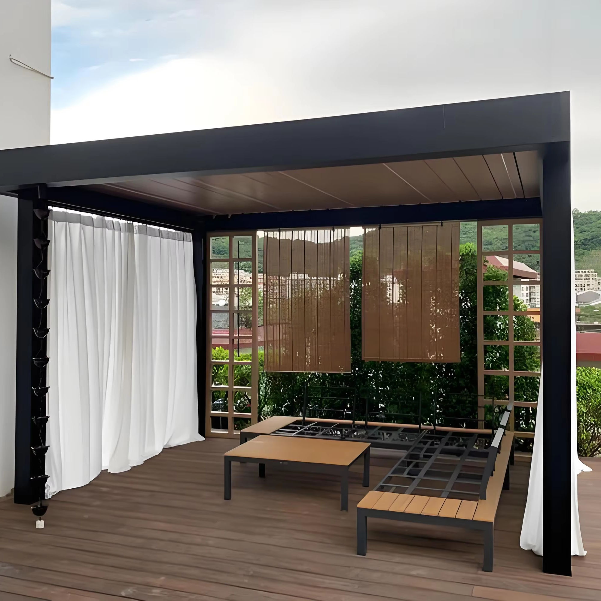 다양한 크기의 알루미늄 합금 직사각형 퍼걸라 레크리에이 - Outdoor Furniture For Pool 리뷰 및 가격
